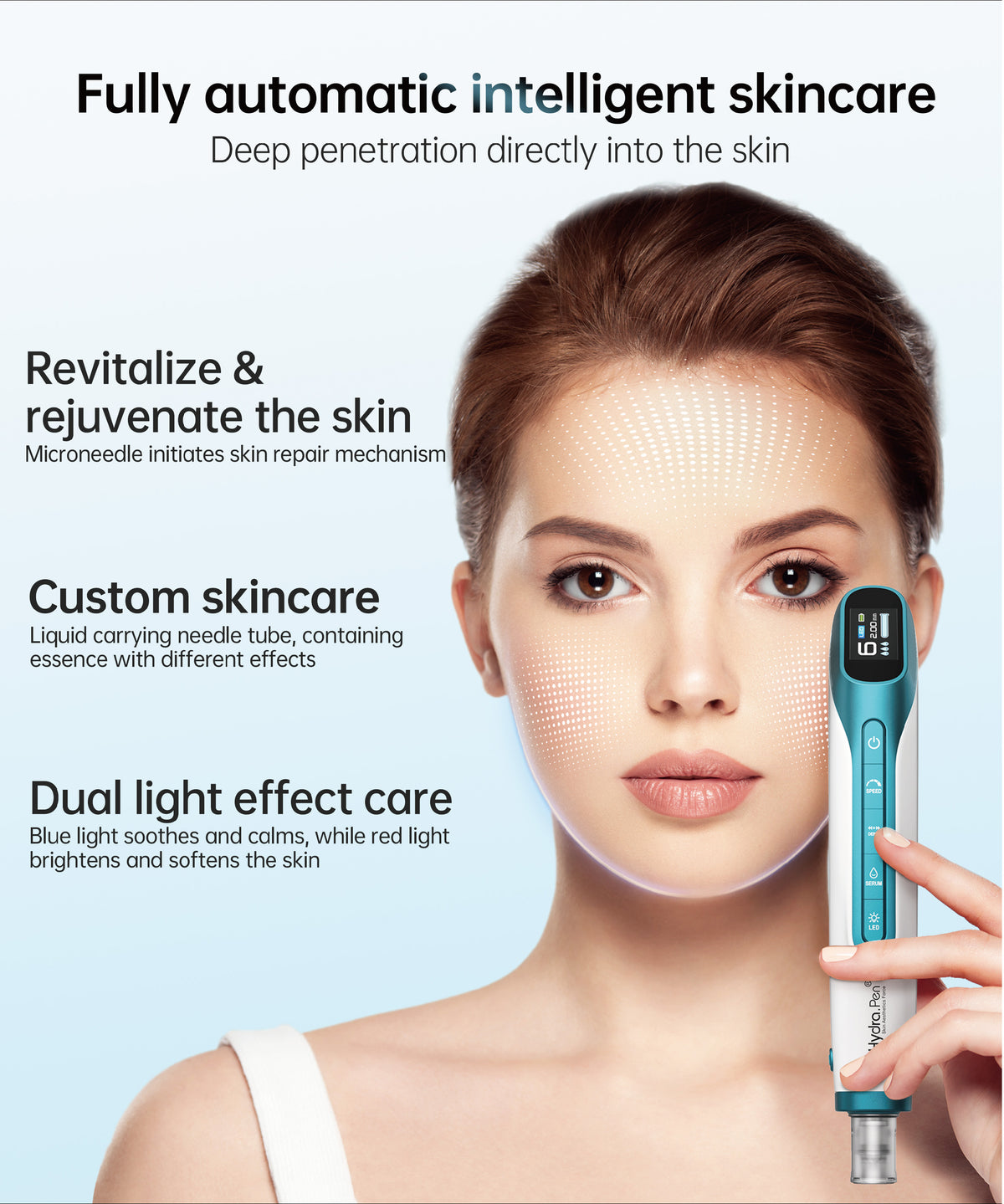 Hydra Pen H6 Advanced Serum Infusion Microneedling Pen with Light Therapy