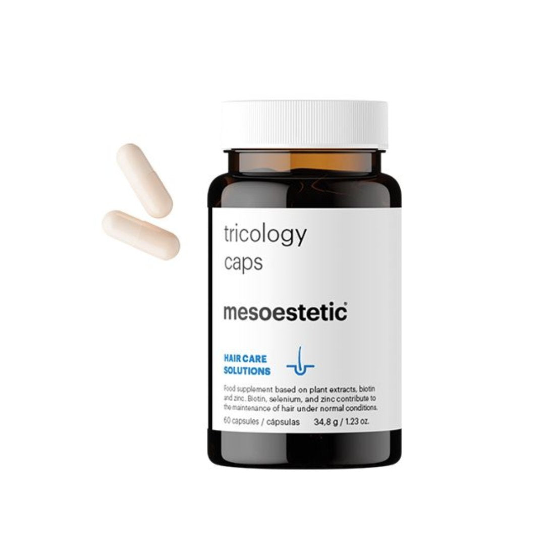 mesoestetic tricology caps bottle with capsules